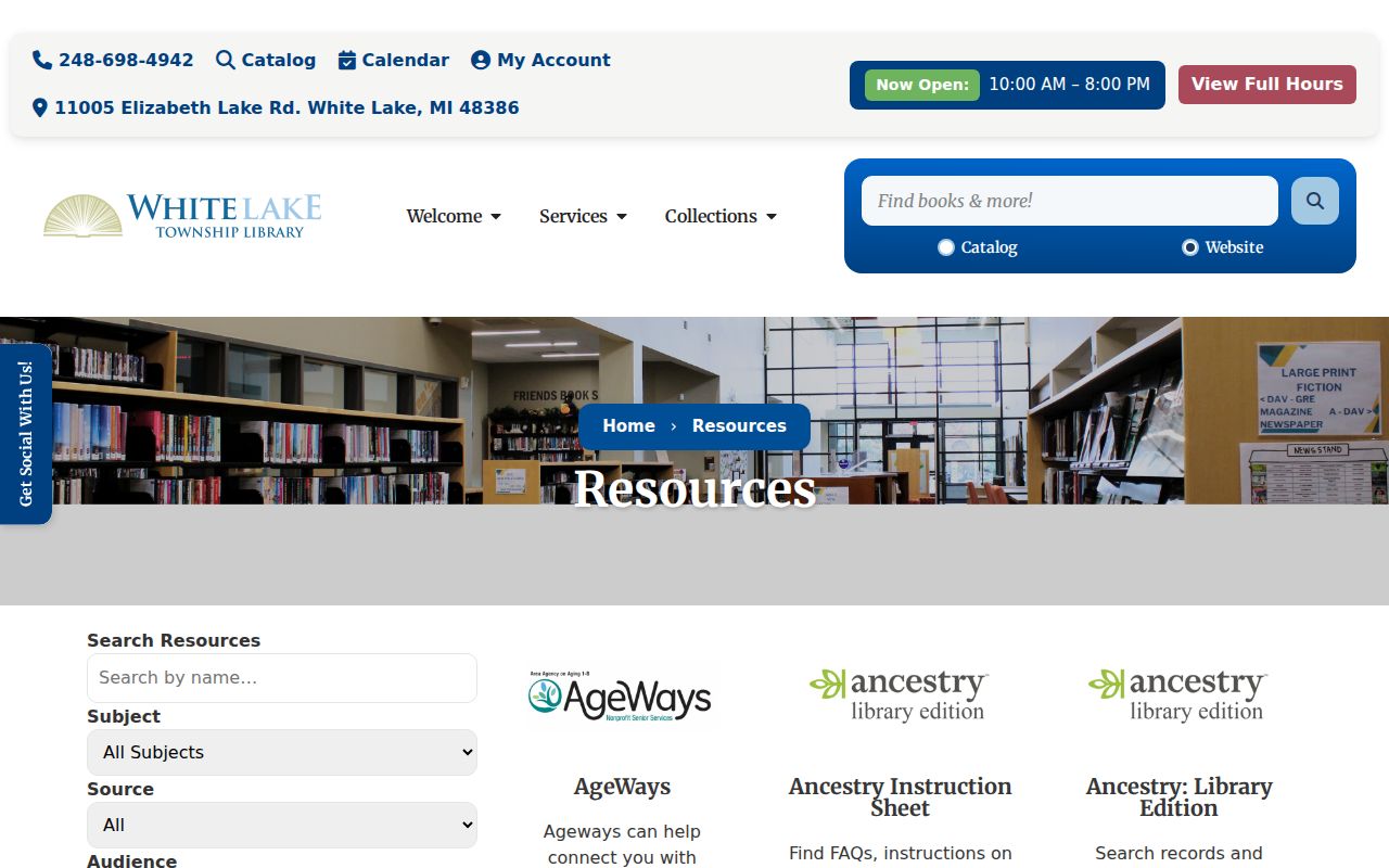 White Lake Township city directory research at the library resources and genealogy search page