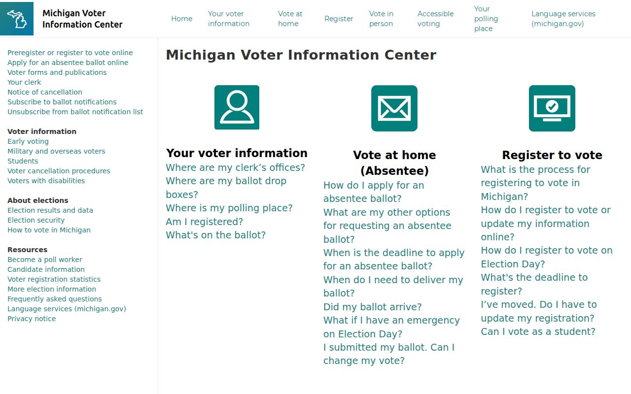 White Lake Township residents directory Michigan voter lookup screen