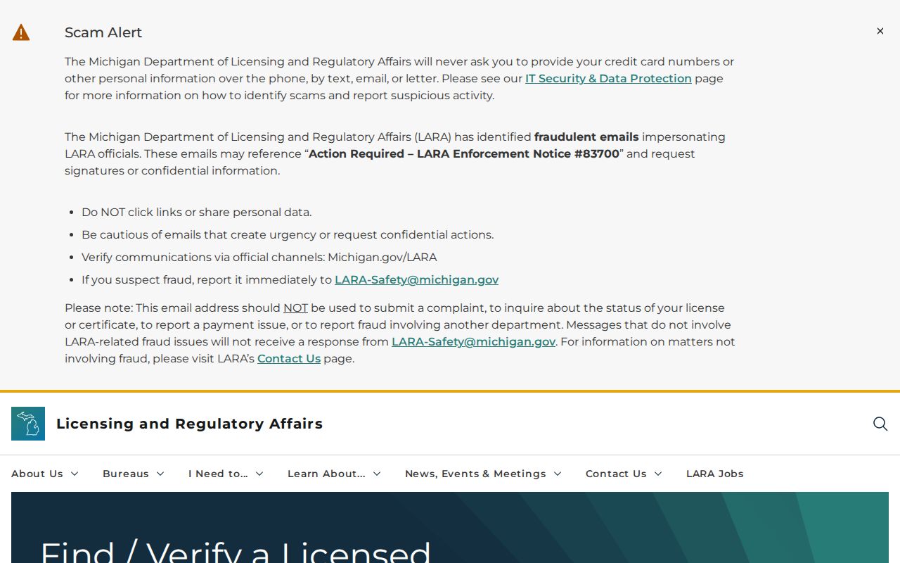 White Lake Township resident lookup using Michigan LARA professional license search categories